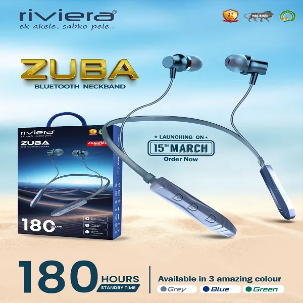 RIVIERA ZUBA SERIES WIRELESS BLUETOOTH NECKBAND