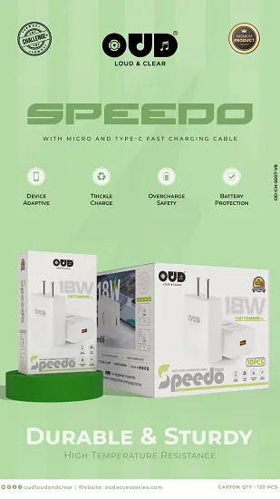 OUD SPEEDO SERIES 18W MICRO USB FAST CHARGER