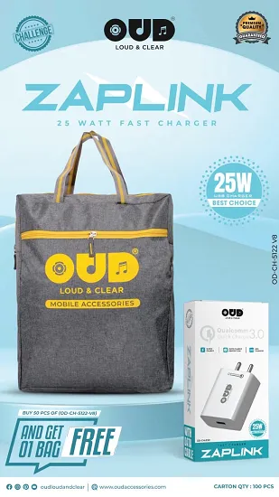 OUD ZAPLINK 25W TYPE C SUPER FAST CHARGER