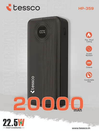 TESSCO HP 359 22.5W PD 20000MAH POWER BANK