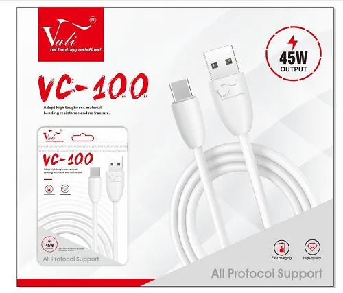 VALI VC- 100 45W MICRO (V8) USB FAST CHARGING CABLE