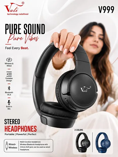 VALI V999 WIRELESS HEADPHONE CRESTAL SOUND QUALITY