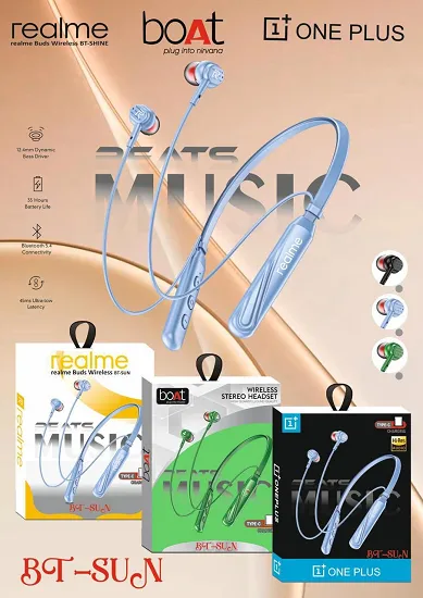NEW MIX BT SUN NECKBAND PREMIUM QUALITY 1 BY 1 LEMINATION PACKING