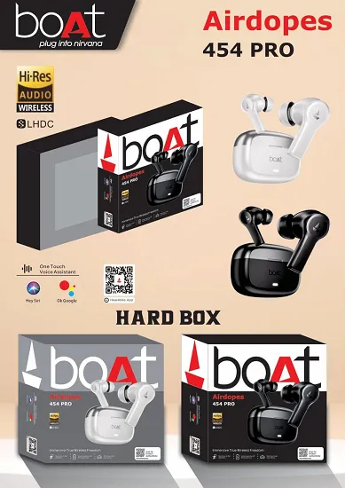 NEW BOAT AIRDOPES 454 PRO HARD PACKING SHINY BUDS PREMIUM QUALITY