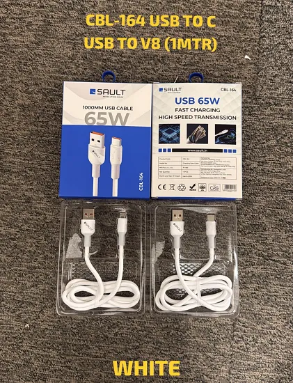 NEW SAULT CBL-164 65W MICRO USB SILICON WIRE DATA CABLE