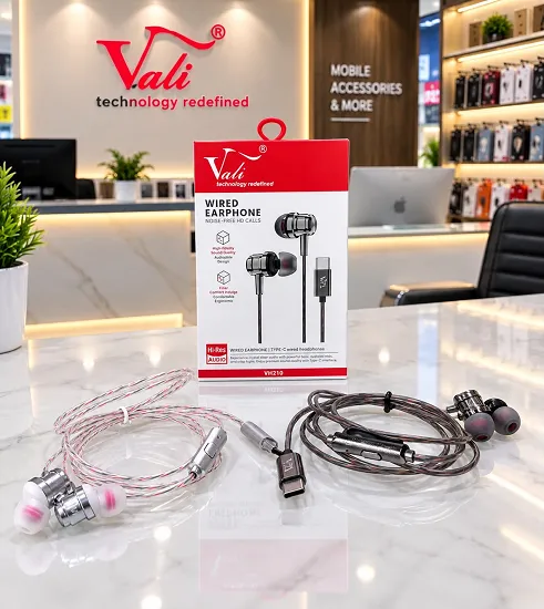 NEW VALI VH-210 TYPE-C WIRED EARPHONE ALL PROTOCOLS SUPPORT PREMIUM QUALITY