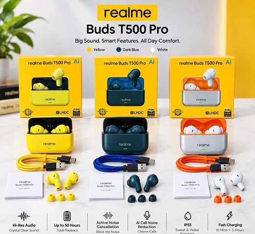 NEW REALME BUDS T500 PRO HARD PACKING PREMIUM QUALITY